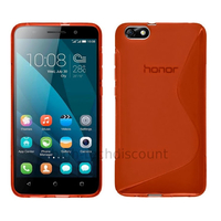 Housse etui coque pochette silicone gel fine pour Huawei Honor 4X + film ecran - ROUGE