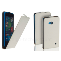 Housse etui coque pochette PU cuir fine pour Microsoft Lumia 640 LTE + film ecran - BLANC