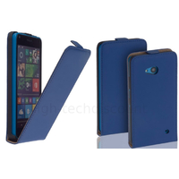 Housse etui coque pochette PU cuir fine pour Microsoft Lumia 640 LTE + film ecran - BLEU