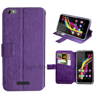 Housse etui coque pochette portefeuille pour Wiko Highway Star 4G + film ecran - MAUVE