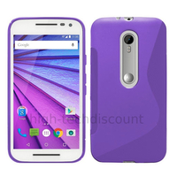 Housse etui coque pochette silicone gel fine pour Motorola Moto G 3eme generation + film ecran - MAUVE