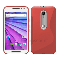 Housse etui coque pochette silicone gel fine pour Motorola Moto G 3eme generation + film ecran - ROUGE