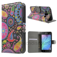 Housse etui coque portefeuille PU cuir pour Samsung Galaxy J1 + film ecran - PAISLEY