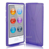 Housse etui coque pochette silicone gel fine pour Apple iPod Nano 8eme generation + film ecran - MAUVE