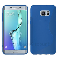 Housse etui coque silicone gel fine pour Samsung G928 Galaxy S6 Edge Plus + film ecran - BLEU