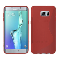 Housse etui coque silicone gel fine pour Samsung G928 Galaxy S6 Edge Plus + film ecran - ROUGE