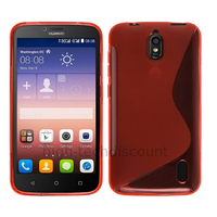 Housse etui coque pochette silicone gel fine pour Huawei Ascend Y625 + film ecran - ROUGE