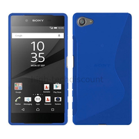Housse etui coque pochette silicone gel fine pour Sony Xperia Z5 Compact + film ecran - BLEU