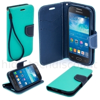 Housse etui coque pochette portefeuille pour Samsung i9080 Galaxy Grand + film ecran - BLEU / BLEU