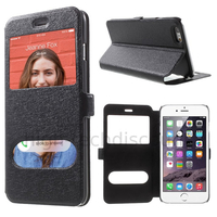 Housse etui coque portefeuille view case pour Apple iPhone 6S Plus (5.5) + film ecran - NOIR