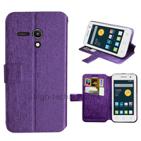 Housse etui coque pochette portefeuille pour Alcatel One Touch Pop 2 (4.0) 4045D - MAUVE