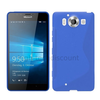 Housse etui coque pochette silicone gel fine pour Microsoft Lumia 950 + film ecran - BLEU