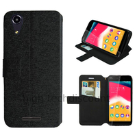 Housse etui coque pochette portefeuille pour Wiko Rainbow Jam 4G + film ecran - NOIR