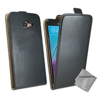 Housse etui coque pochette PU cuir fine pour Samsung Galaxy A3 (version 2016) + verre trempe - NOIR