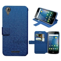 Housse etui coque pochette portefeuille pour Acer Liquid Z630s + verre trempe - BLEU