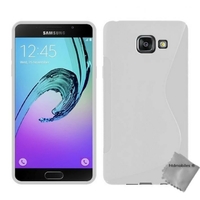 Housse etui coque pochette silicone gel fine pour Samsung Galaxy A3 (2016) + verre trempe - BLANC