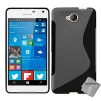 Housse etui coque pochette silicone gel fine pour Microsoft Lumia 650 + film ecran - NOIR