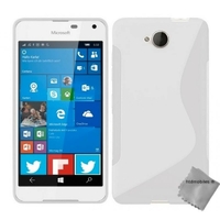 Housse etui coque pochette silicone gel fine pour Microsoft Lumia 650 + film ecran - BLANC
