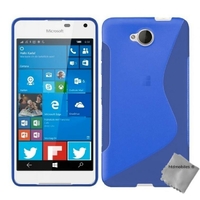 Housse etui coque pochette silicone gel fine pour Microsoft Lumia 650 + verre trempe - BLEU