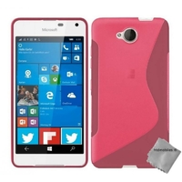 Housse etui coque pochette silicone gel fine pour Microsoft Lumia 650 + verre trempe - ROSE