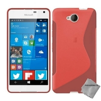 Housse etui coque pochette silicone gel fine pour Microsoft Lumia 650 + film ecran - ROUGE