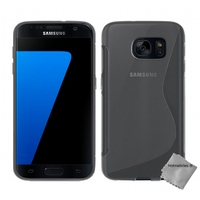 Housse etui coque pochette silicone gel fine pour Samsung G930 Galaxy S7 + verre trempe - BLANC TRANSPARENT