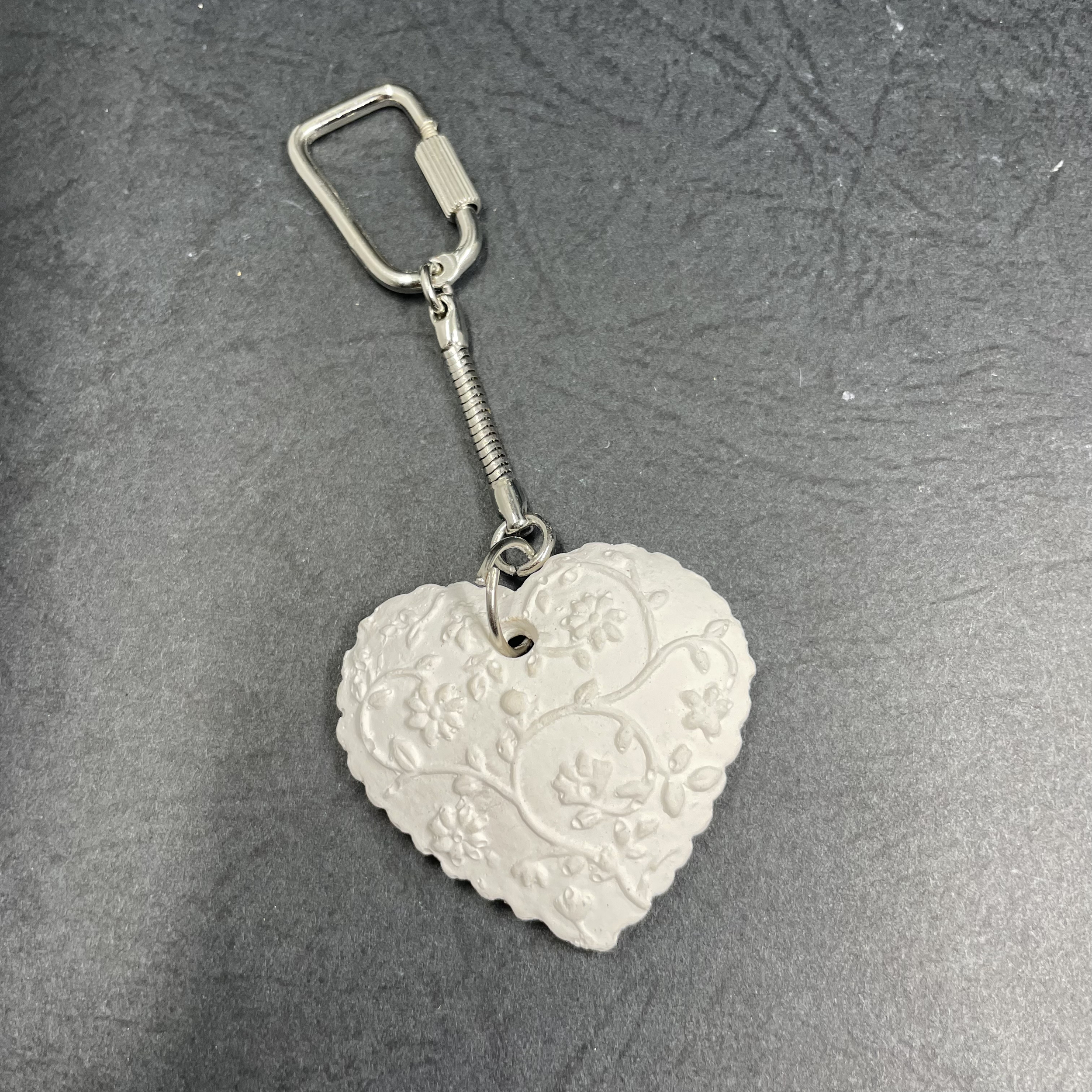 porte clé coeur fleuri