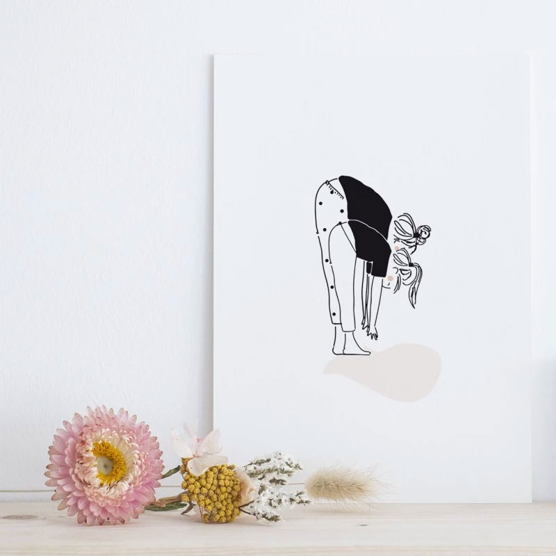 Carte Postale Yoga La posture de la Cigogne