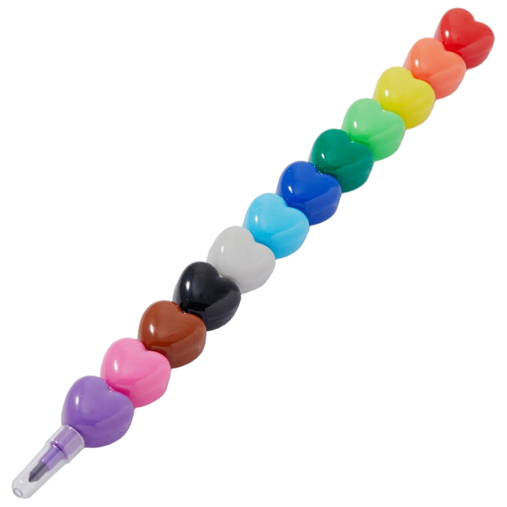 Crayons de couleur Empilables 12 Coeurs