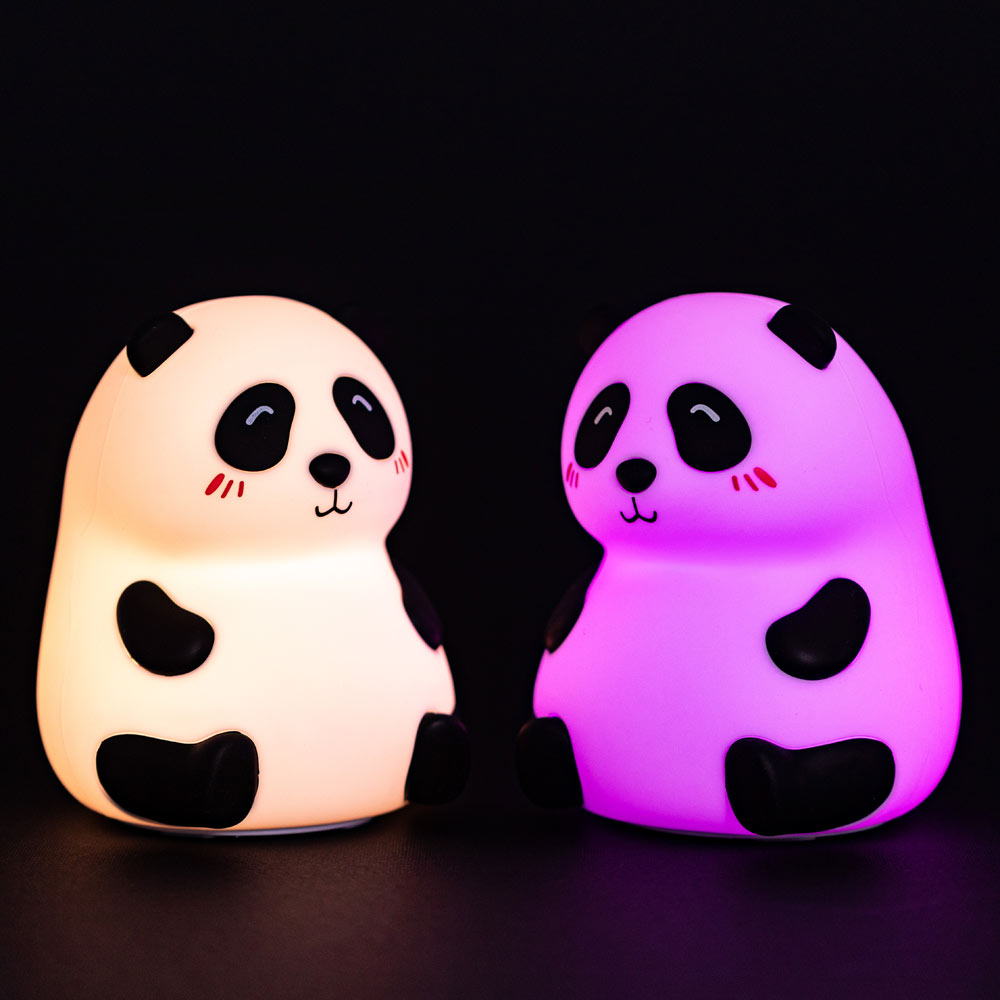 Veilleuse Panda, Lampe Panda, Veuilleuse Chambre Bebe, Veilleuse Silicone  Souple Tactile, USB Veilleuse Enfant Bébé Rechargeable, Colorée Cadeau Bebe  Fille Garcon 