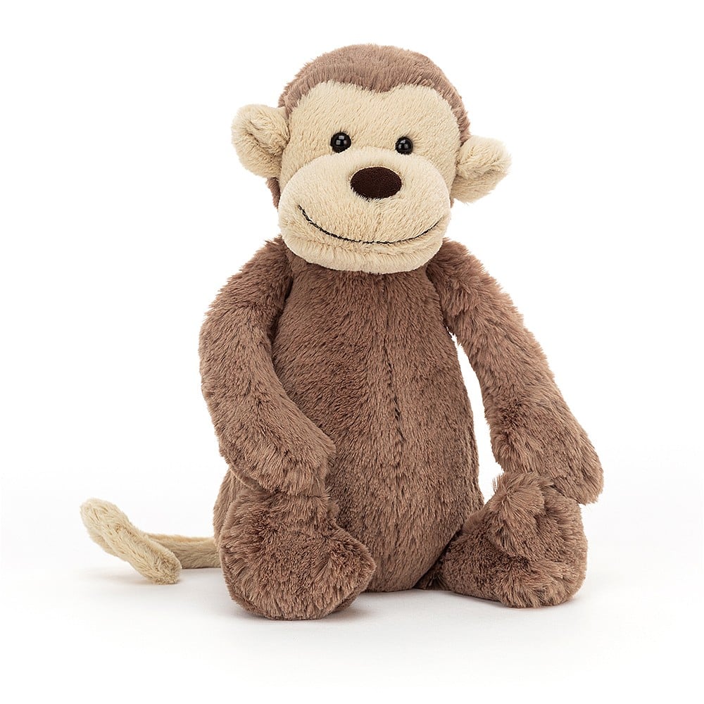 Peluche Jellycat - Petit singe Bashful - Bashful Monkey Little (Small) - BASS6MKNN - 18 cm