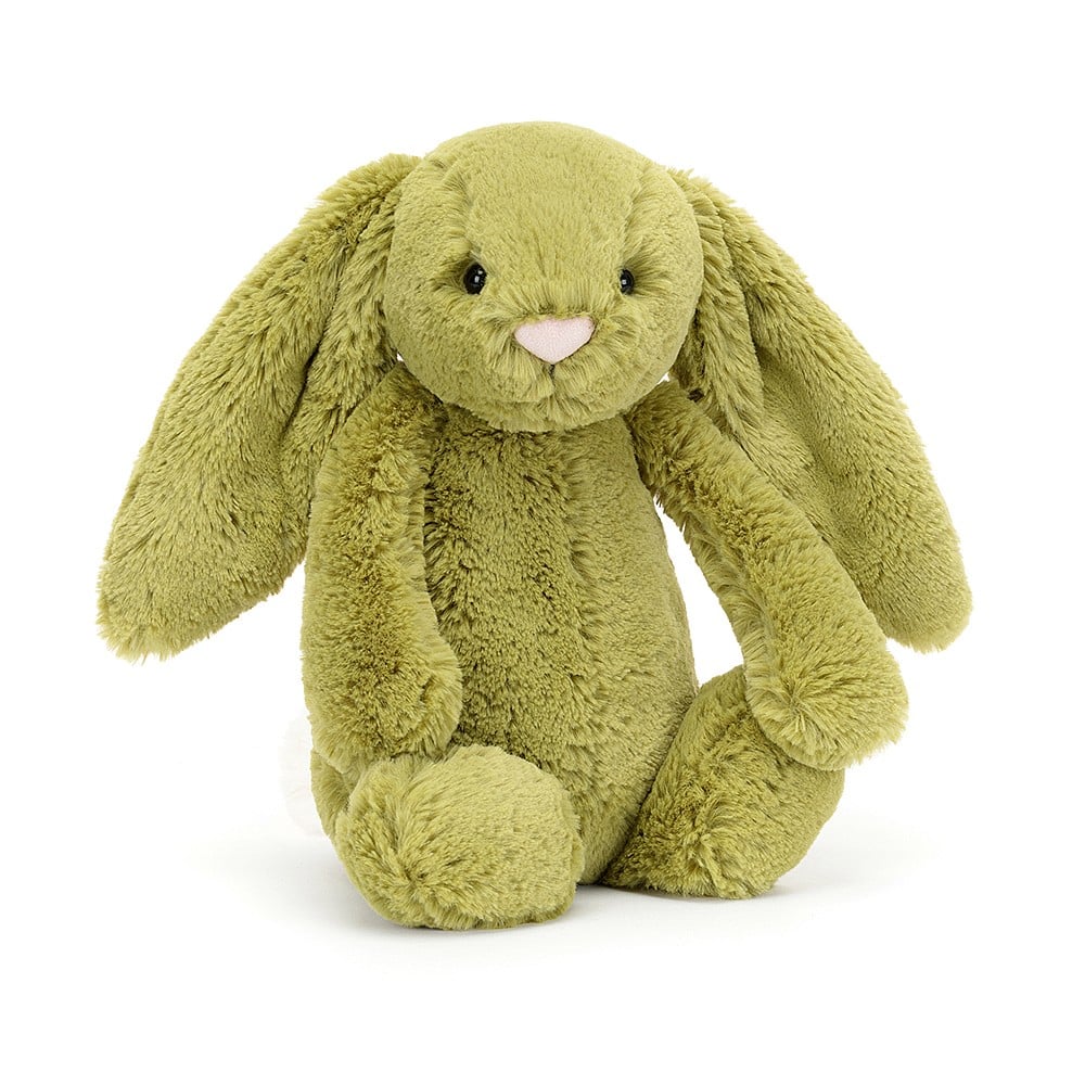 Peluche Jellycat Lapin Vert Mousse - Bashful Moss Bunny Medium - BAS3MOSS - 31 cm