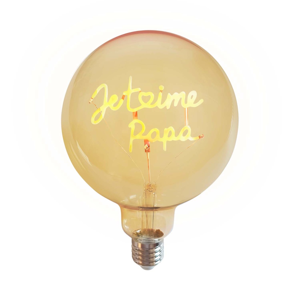 Ampoule LED décorative à message - Je t\'aime Papa - Ambre