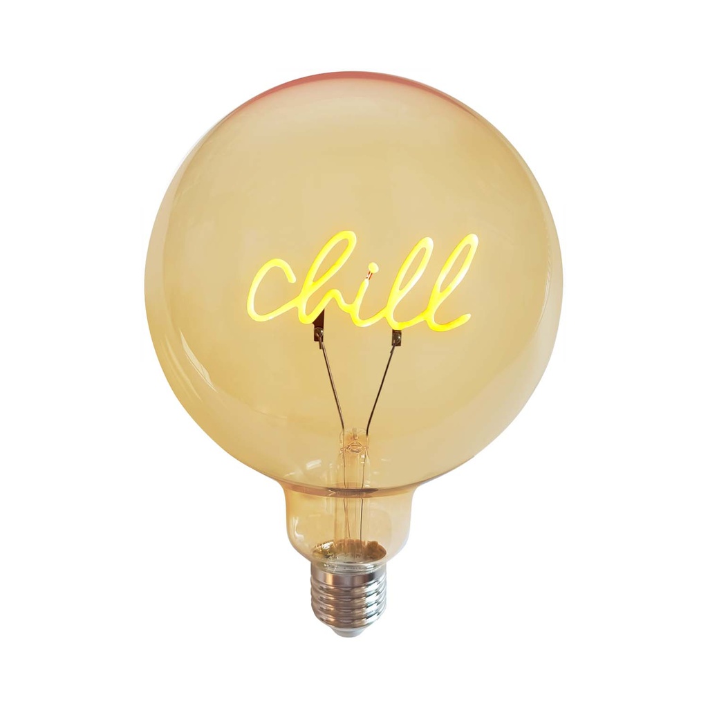Ampoule LED décorative à message - Chill - Ambre