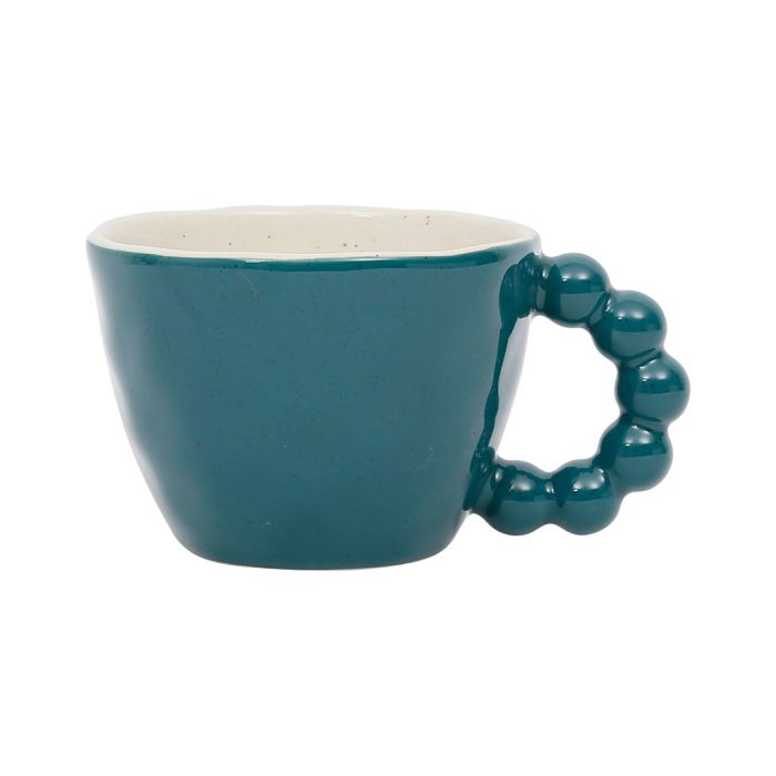 Tasse en Grès Organic avec anse perlée 25 cl - Emeraude