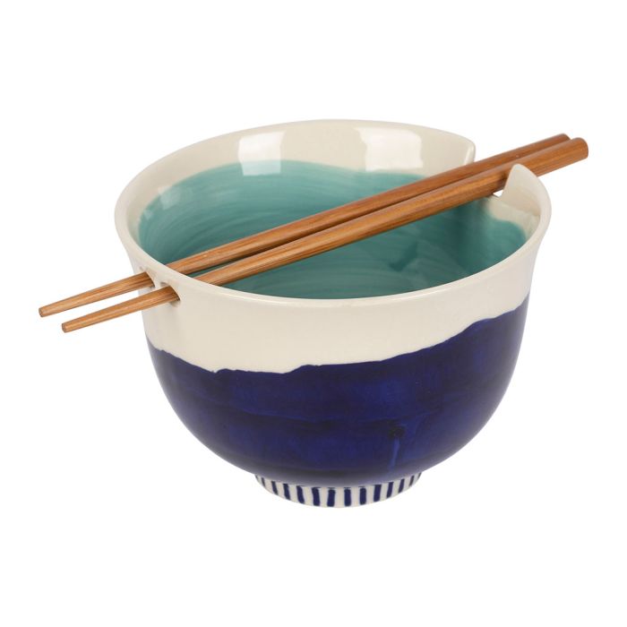 Bol Japonais avec Baguettes - Concept Bleu Indigo