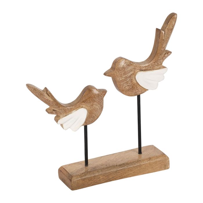 Duo d’oiseaux décoratifs en manguier