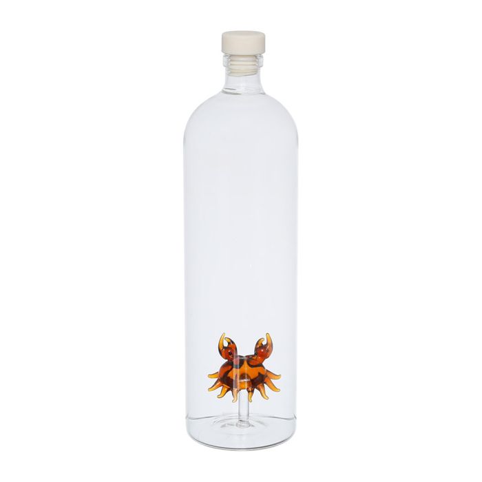 Carafe bouteille en verre avec inclusion 1,5l - Crabe