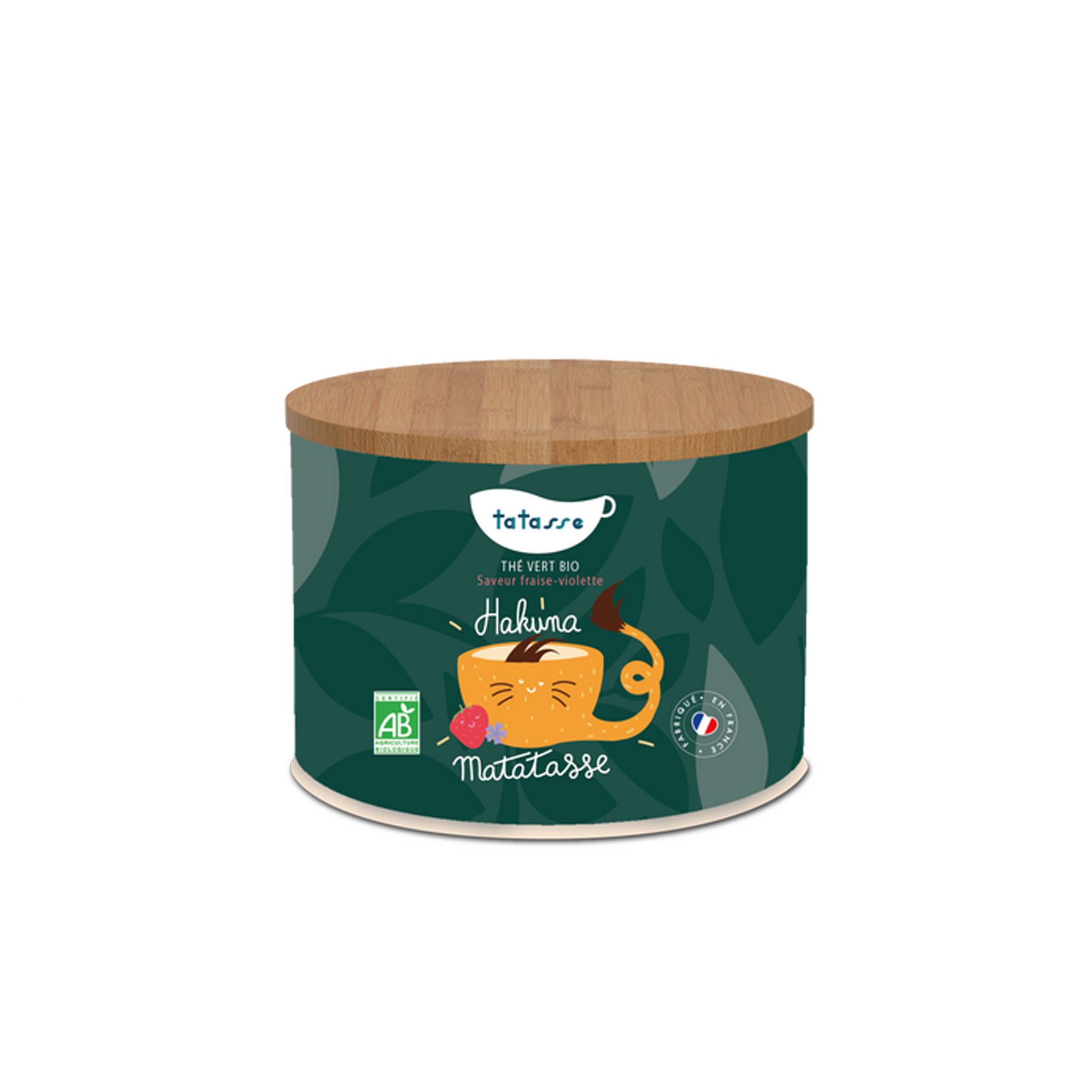 Thé bio - Hakuna MataTasse - Thé vert Fraise - Boite métal 40g