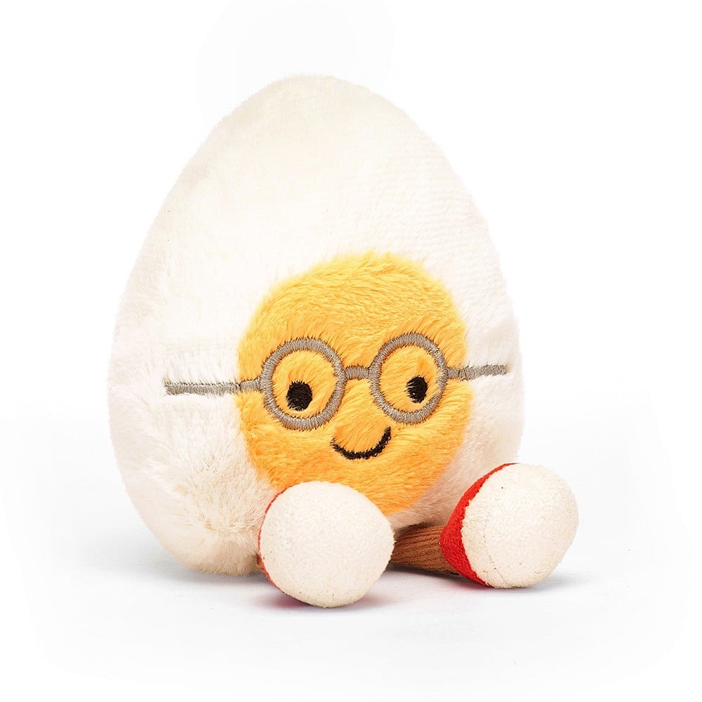 Peluche Jellycat Oeuf dur Geek – Amuseable Boiled Egg Geek - Small A6BEG 14 cm