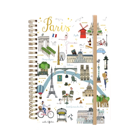 Cahier à spirale A5 - Plan de Paris