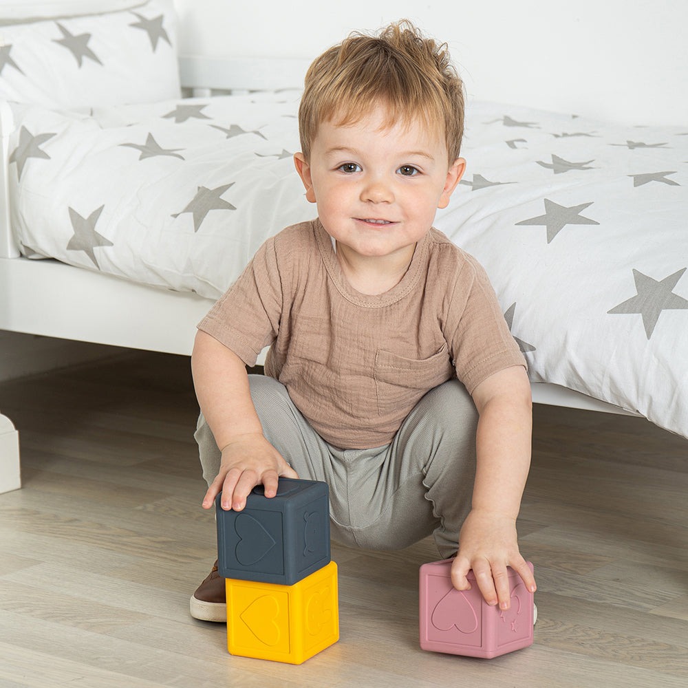 Grands Cubes Sensoriels en Silicone - Jeux d\'éveil - Dès 3 mois