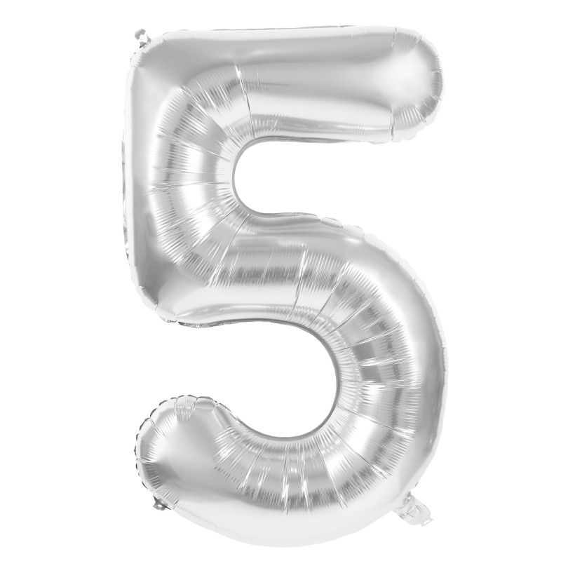 ballon-mylar-chiffre-5-argent-36cm