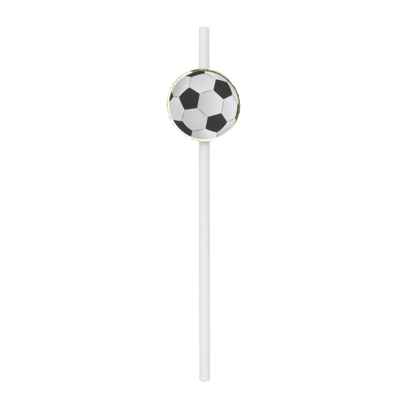 10 pailles en papier Football