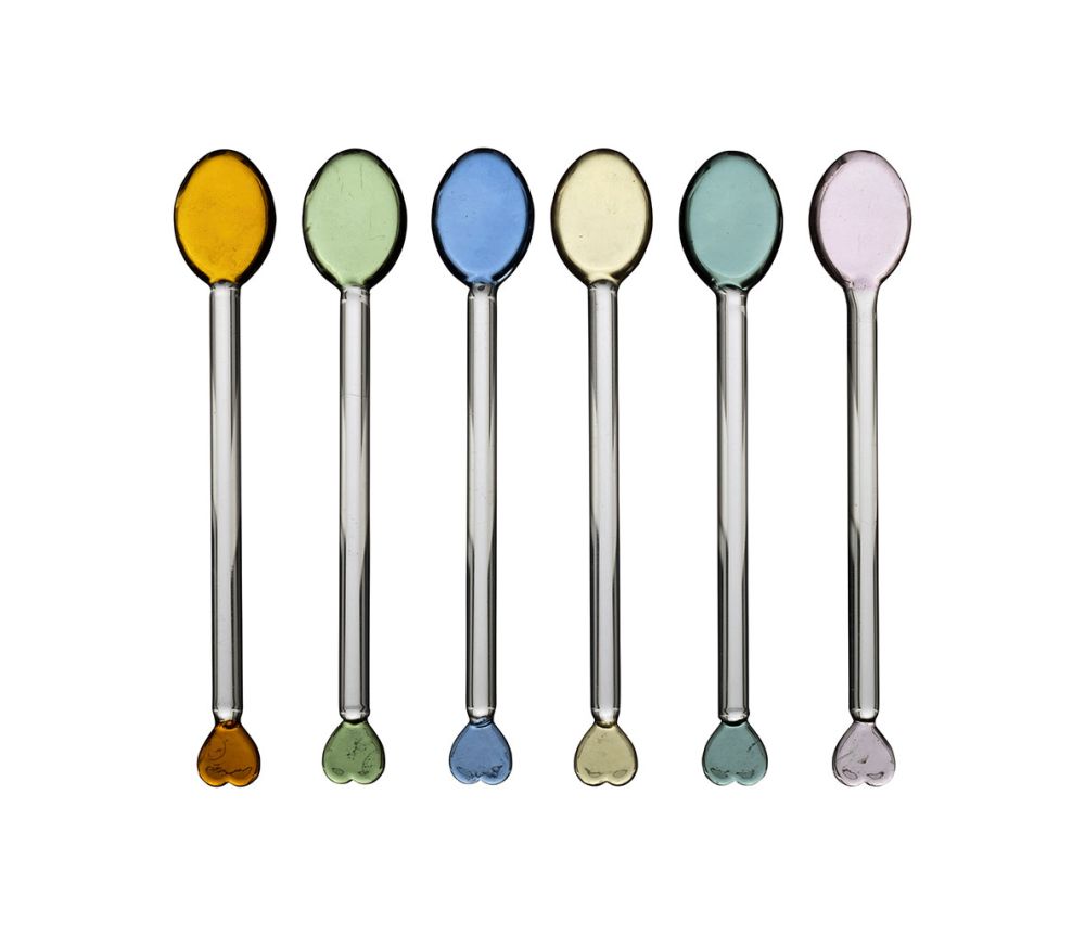 Agitateur à cocktail en Verre borosilicate Coeur - Lot de 6