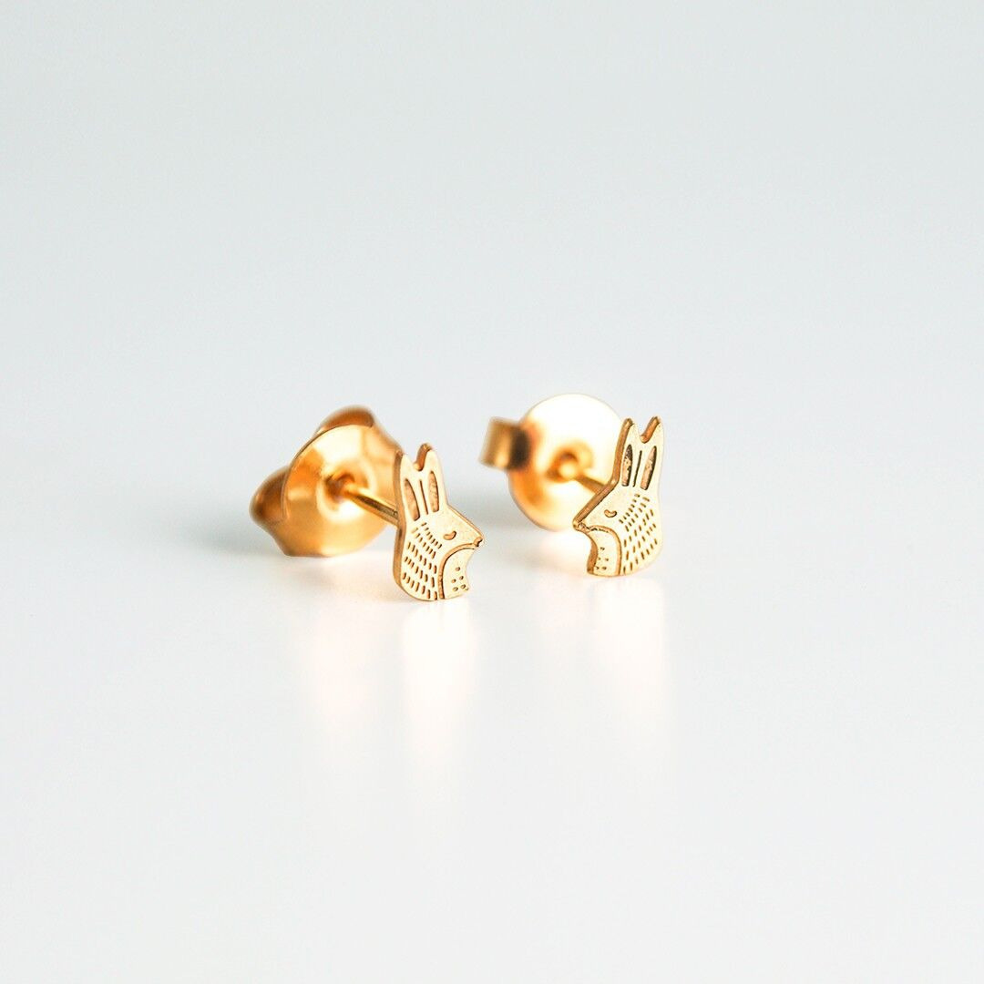 Boucles d'oreilles plaquées Or Lapins