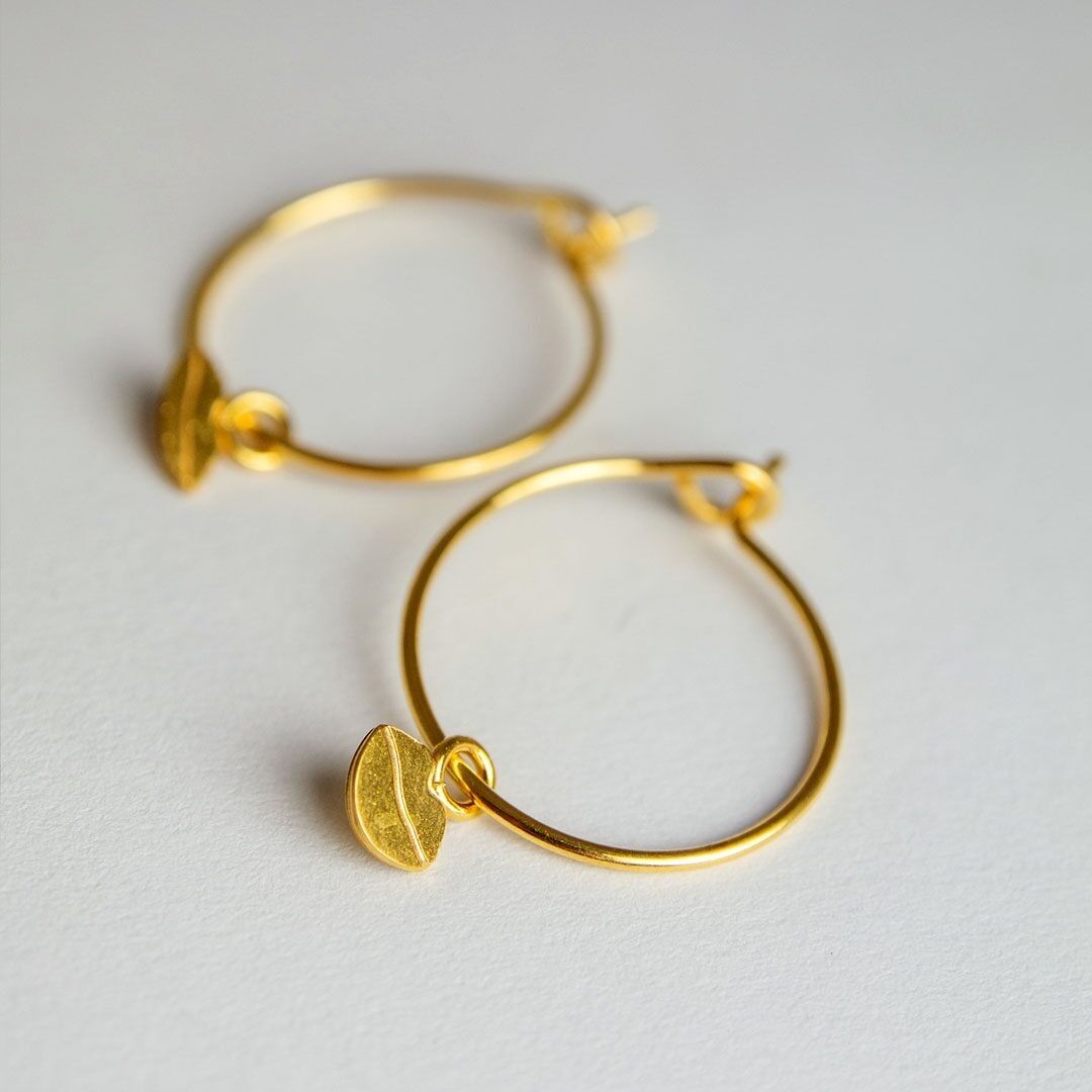 Boucles d\'oreilles Mini Créoles plaquées Or - Kiss