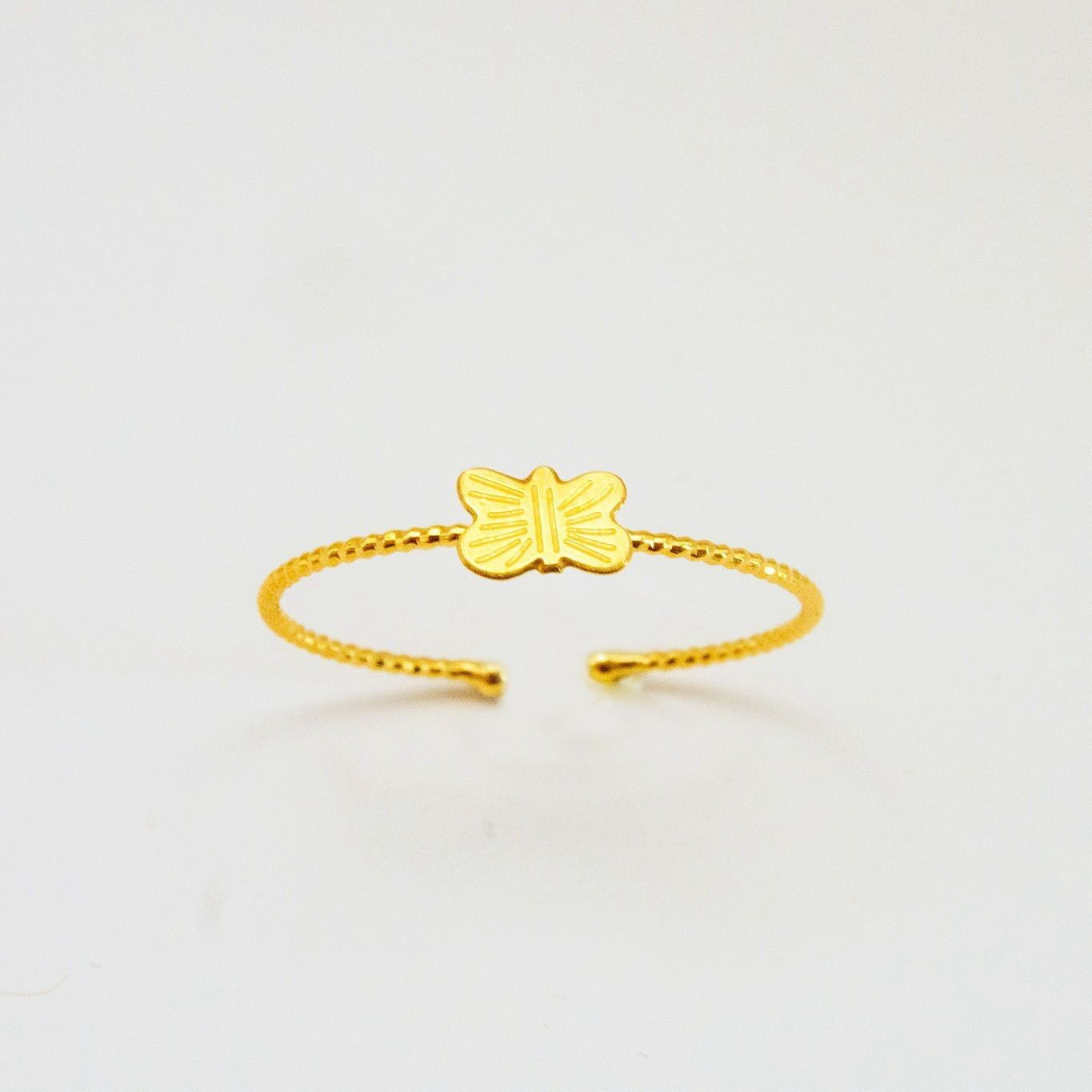 Bague Papillon Plaquée or - Taille réglable