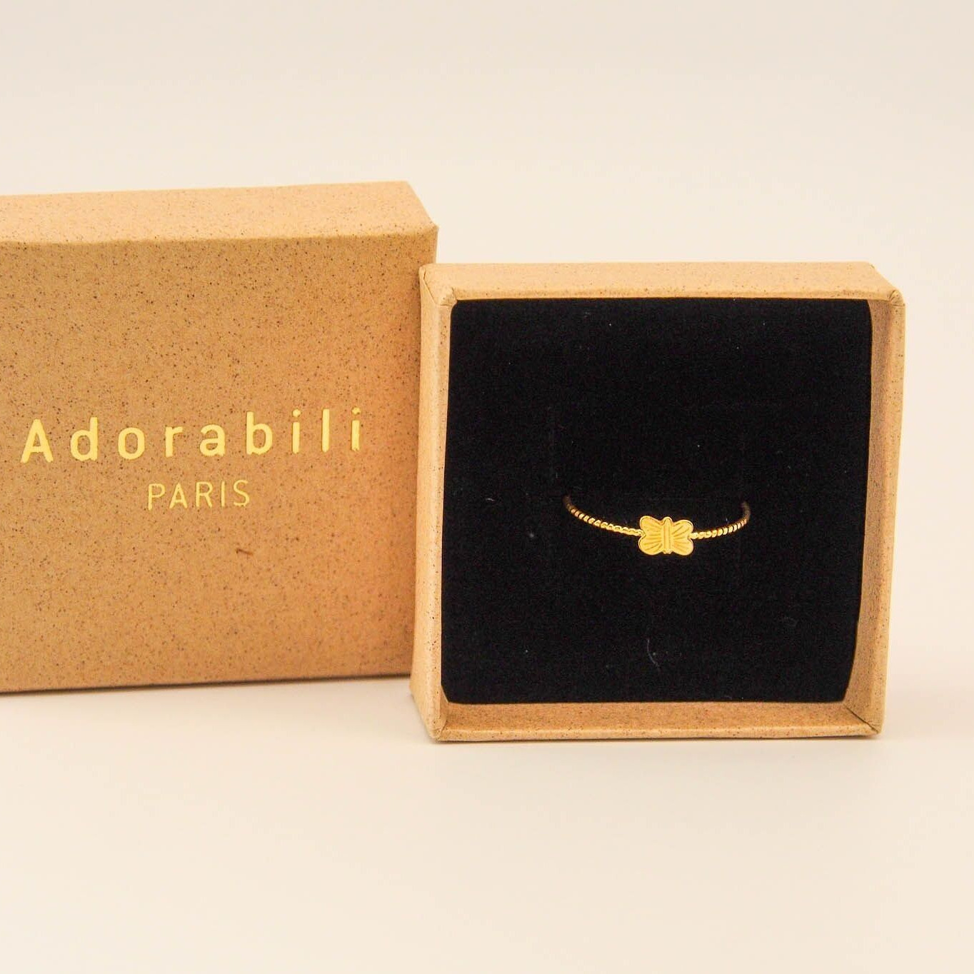 Bague Papillon Plaquée or - Taille réglable
