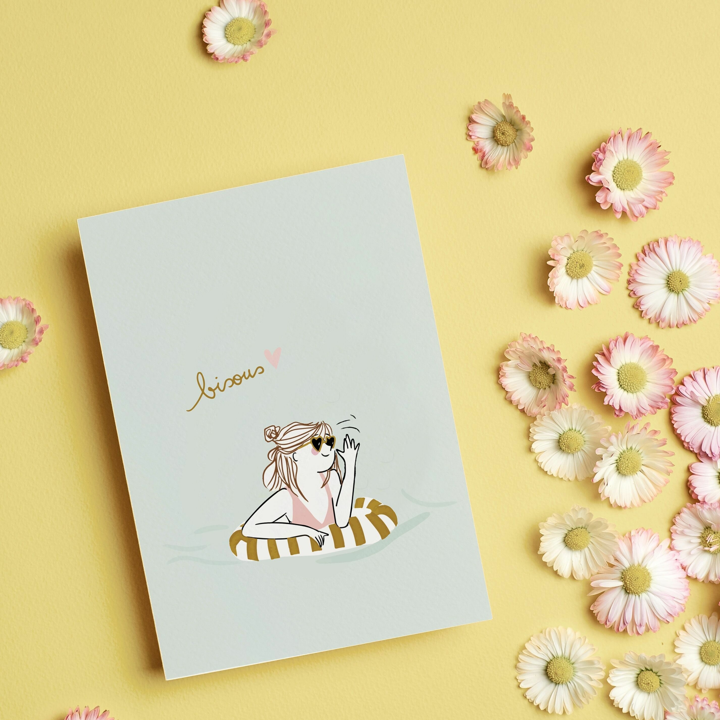 Carte Postale Double Plein de Bisous